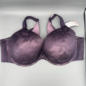 New Cacique Bra 46DD Lightly Lined Full Coverage Back Smoothing Underwire Purple